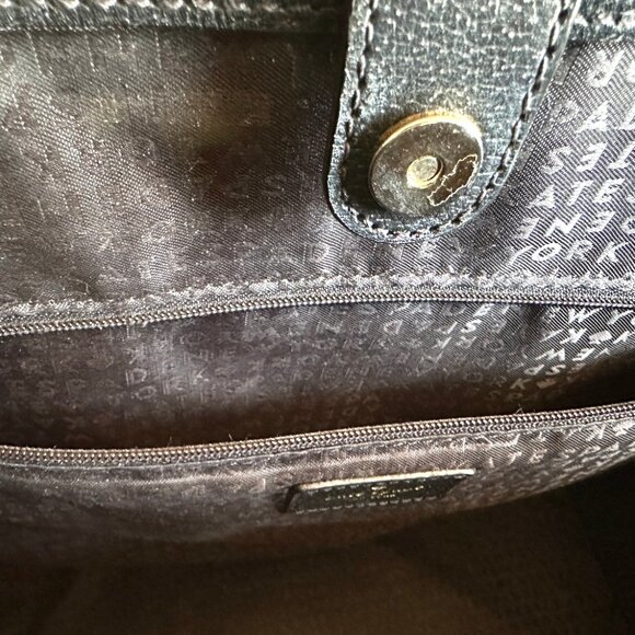 Kate Spade Black & Cream Leather Colorblock Tote Shoulder Bag — EUC - Picture 8 of 13